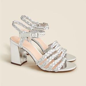 Maryam Nassir Zadeh X J.Crew braided block-heel sandals in metallic CC922